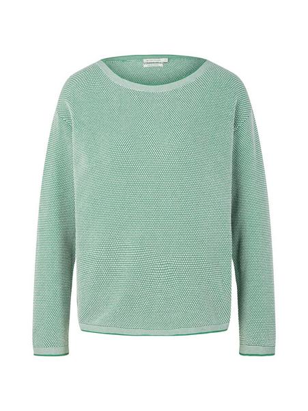 Knit pullover with structure - 31311/green bubble