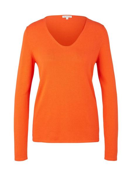 sweater basic v-neck - 15612/fever red