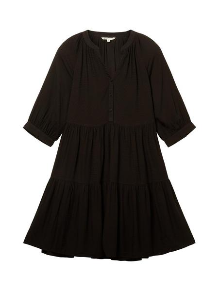 dobby babydoll dress - 14482/deep black