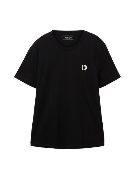 printed rounded hem t-shirt - 29999/Black