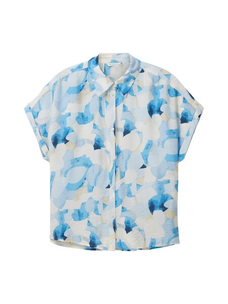 printed shortsleeve blouse - 32135/blue shapes des