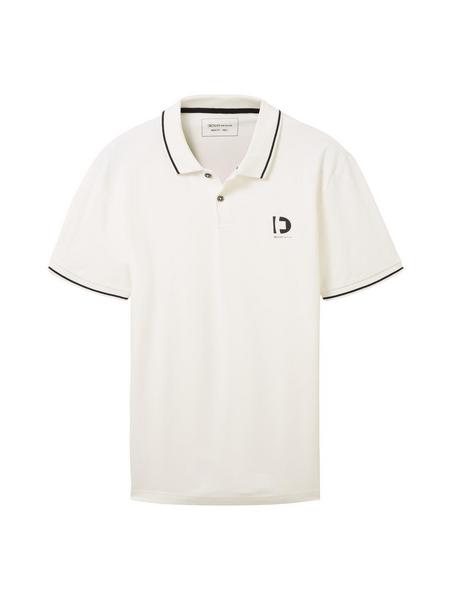 polo with tipping - 12906/Wool White