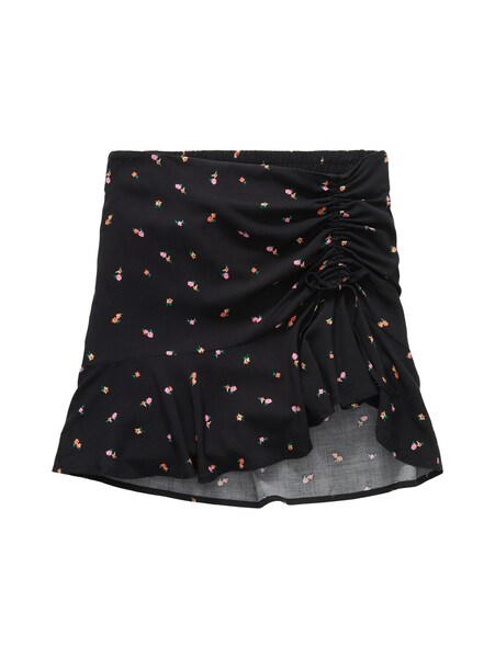 mini skirt with rouching - 31950/small black flowe