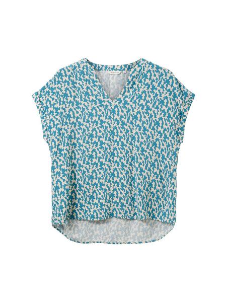 fluent viscose blouse - 32149/petrol small abstrac