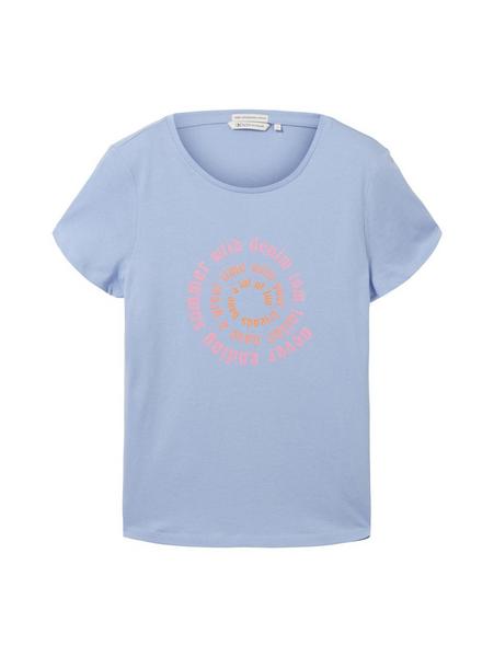 fitted print T-shirt - 12819/Parisienne Blue