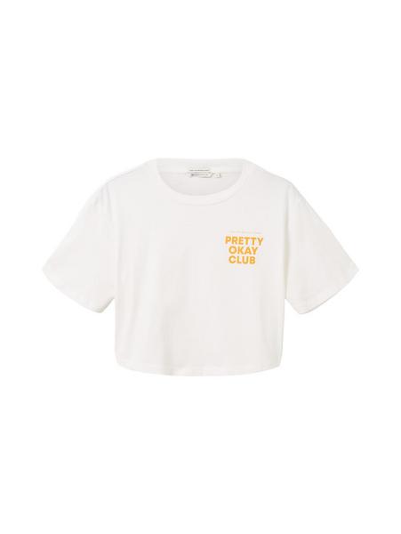 oversized cropped tee - 32116/cloud off white