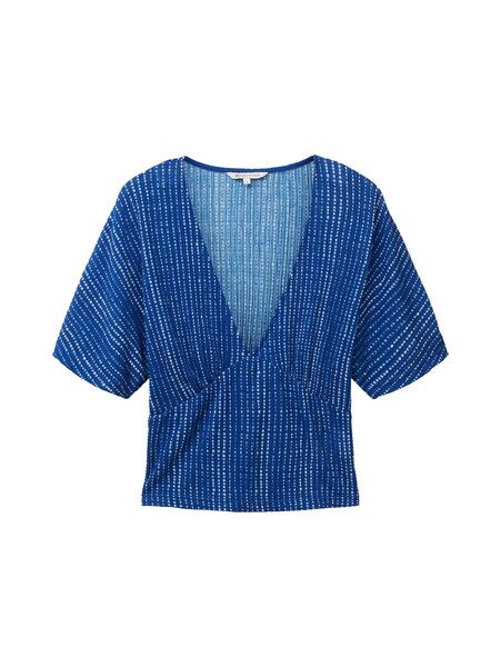 printed structured blouse tee - 31714/bright blue