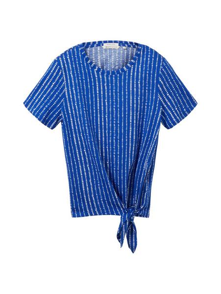 printed knot t-shirt - 31714/bright blue batik vic