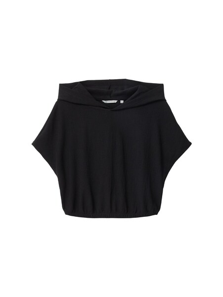 hooded structure T-shirt - 14482/deep black