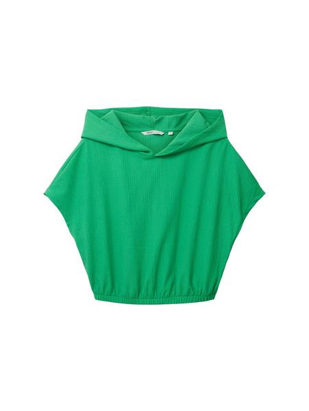 hooded structure T-shirt - 17327/vibrant light gre