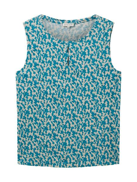 T-shirt crincle top print - 32149/petrol small abs