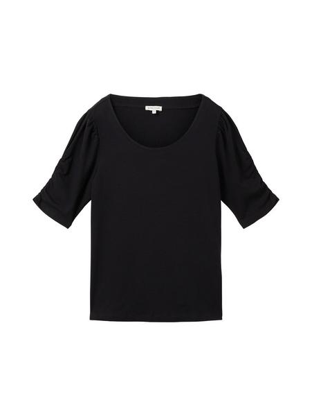 T-shirt gathered sleeve - 14482/deep black