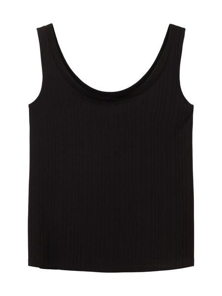 T-shirt rib top - 14482/deep black