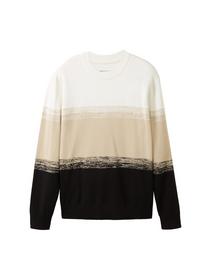 gradient stripe knit - 32770/black ecru gradient s