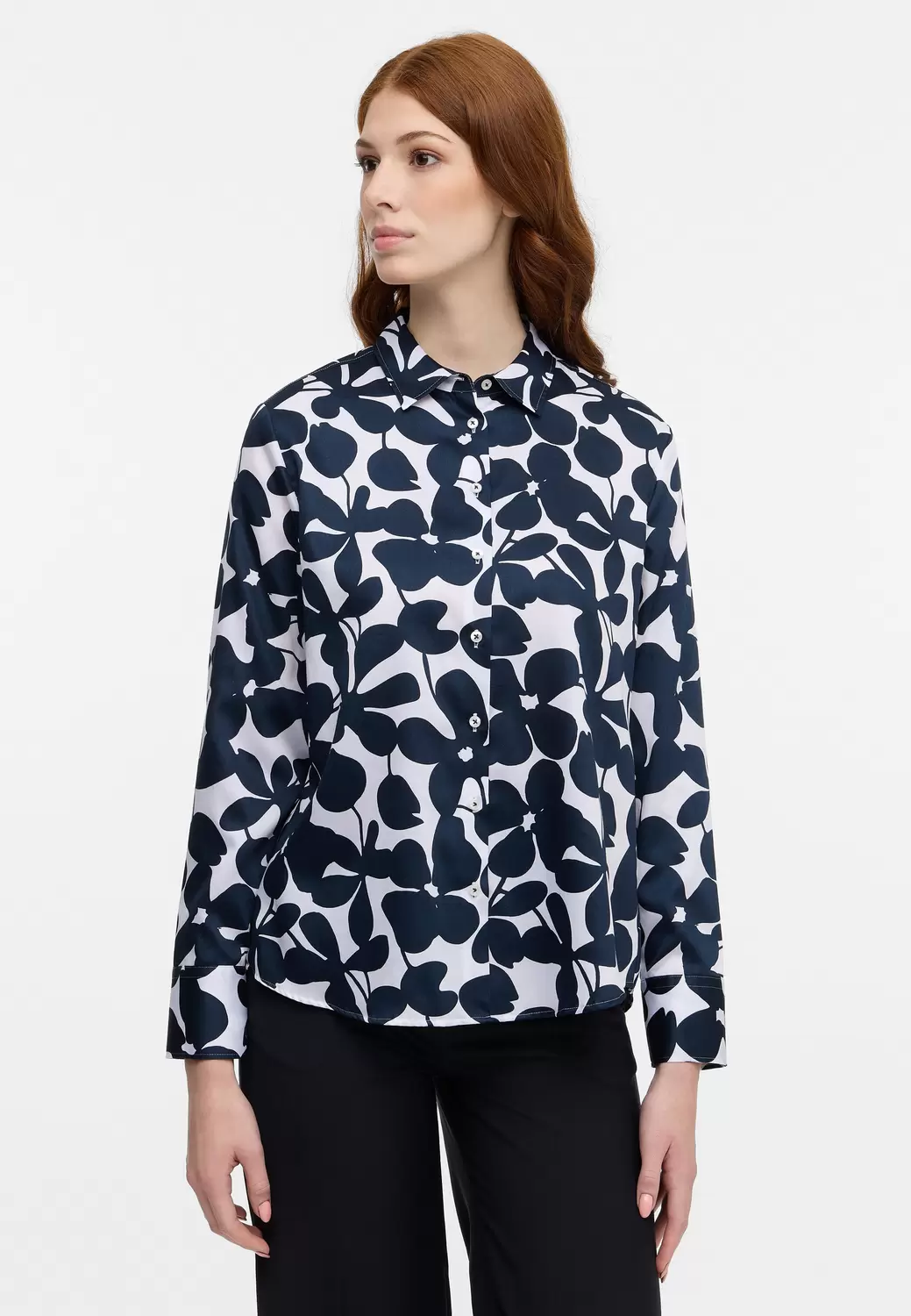 Bluse Satingewebe Langarm