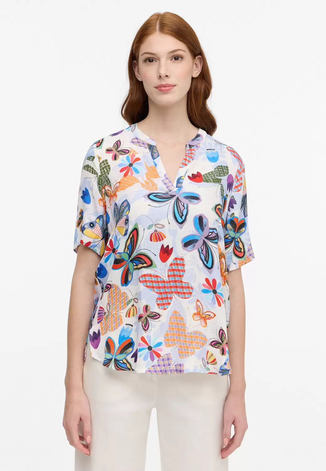 Bluse Viskose Kurzarm