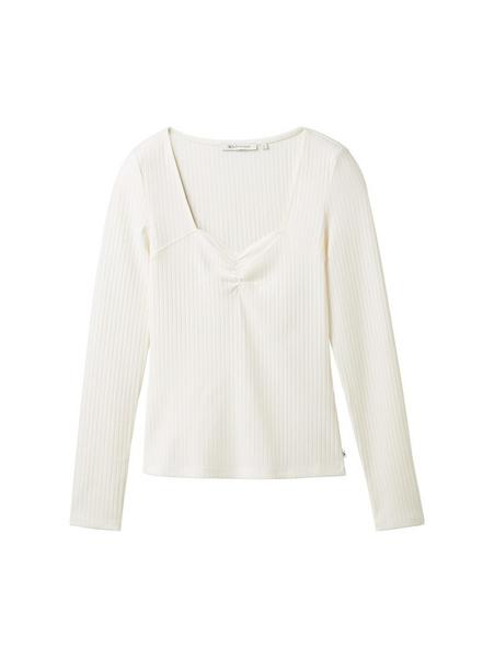 sweetheart rib T-shirt - 10348/Gardenia White