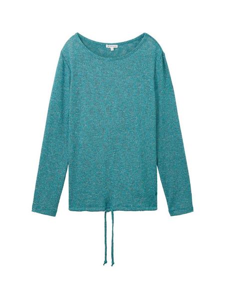 T-shirt loose knit - 32402/ever green melange