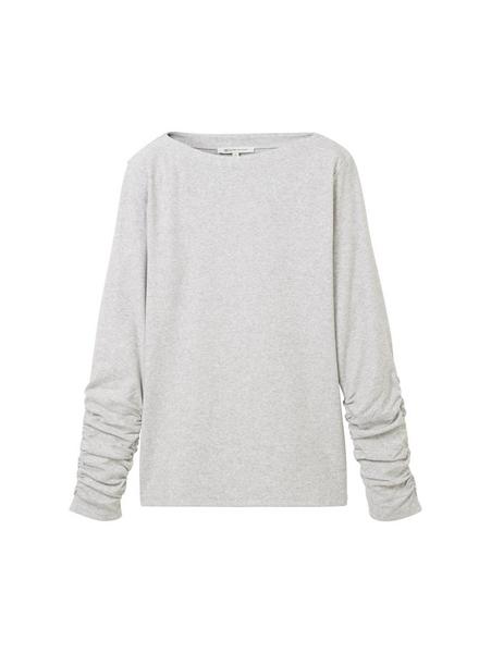 cozy longsleeve with gathering - 32510/basic light