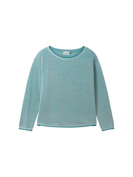 Knit pullover with structure - 32834/teal bubble s