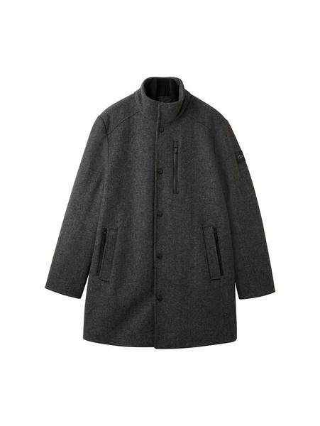 wool coat 2 in 1 - 30500/dark grey black herringbo