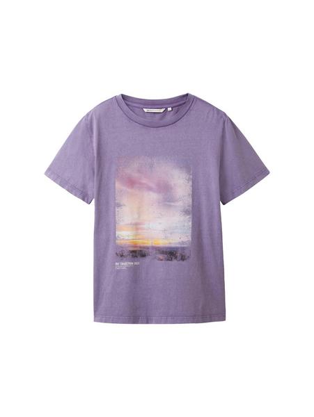 printed acid wash T-Shirt - 32255/lilac