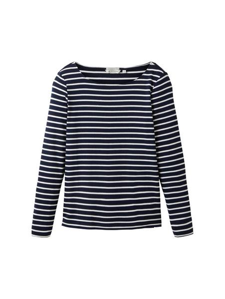T-shirt longsleeve stripe - 32397/navy offwhite st