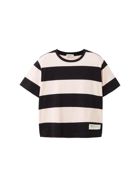 heavy T-Shirt - 32458/rose black colorblock str