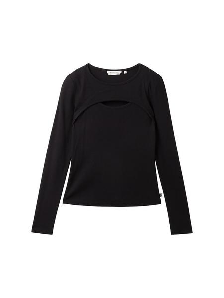 2in1 rib T-Shirt - 14482/deep black