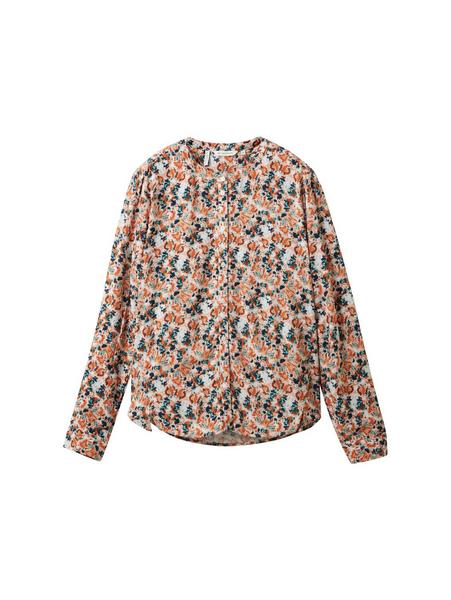 printed longsleeve blouse - 32369/small grey tie d