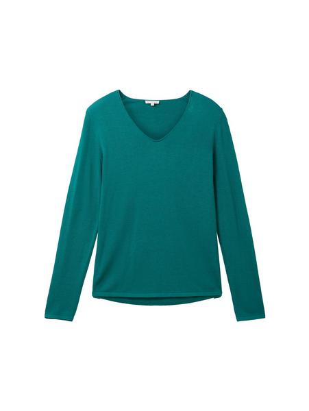 sweater basic v-neck - 21178/ever green