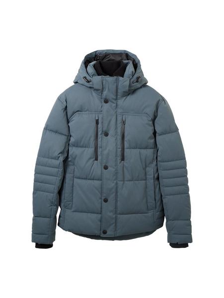 puffer jacket with hood - 32506/dusty dark teal