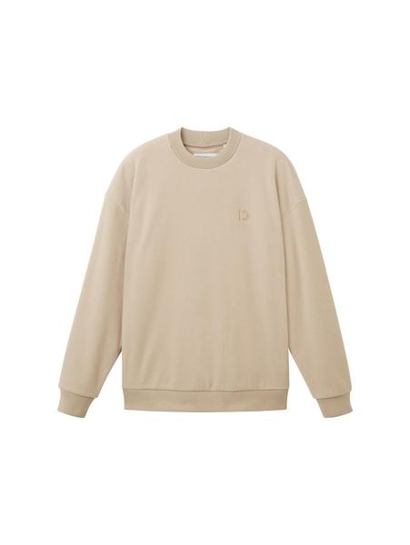 relaxed fleece sweater - 11704/silver ecru