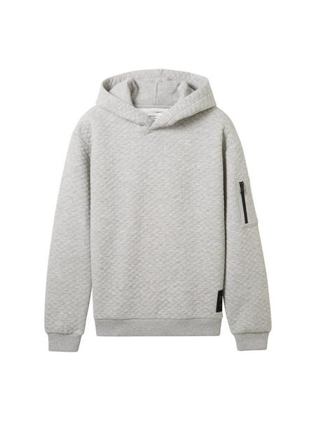 structured hoodie - 15398/Light Stone Grey Melange