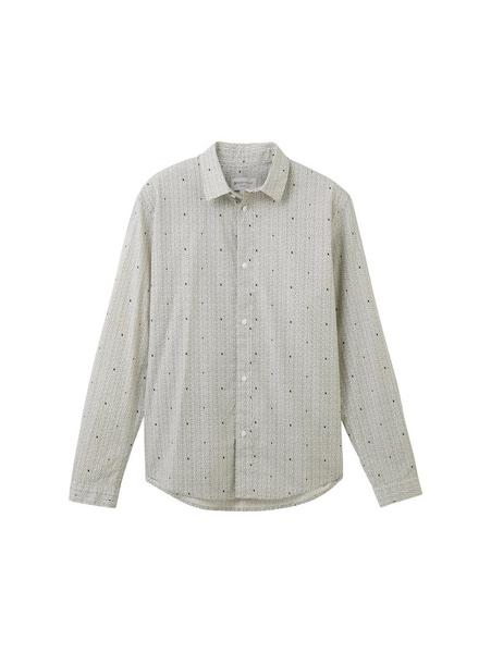 relaxed printed shirt - 33932/white grid shape pri