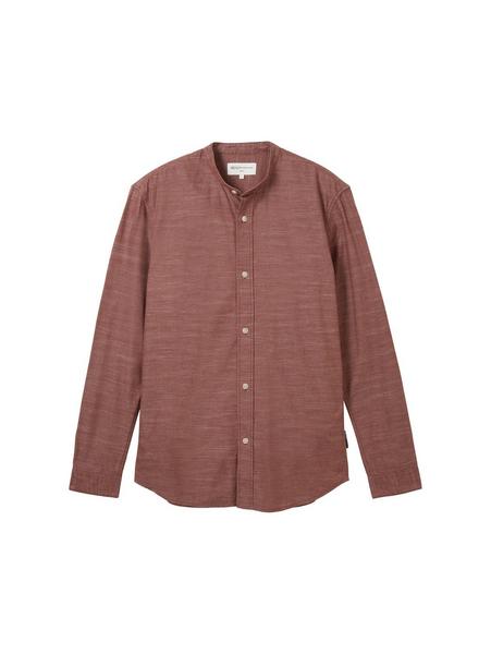 slub structure shirt - 33915/russet brown base str
