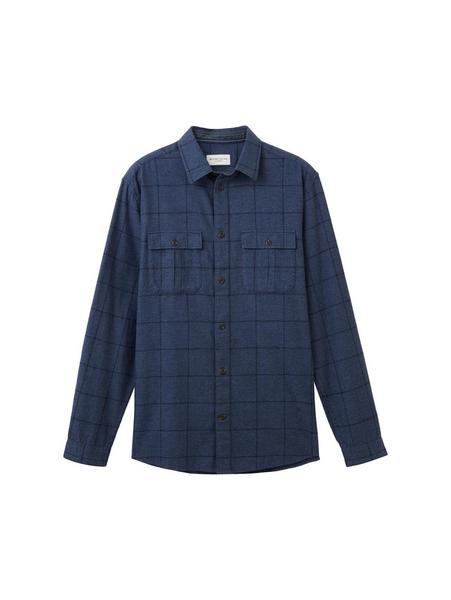 comfort tonal checked shirt - 33866/navy tonal che