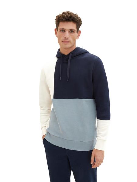 cutline hoodie with contrasts - 10668/sky captain