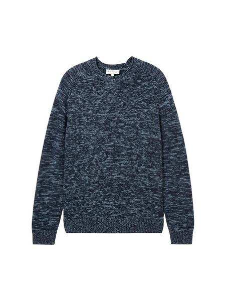 multicolor crewneck knit - 34254/navy multicolor m
