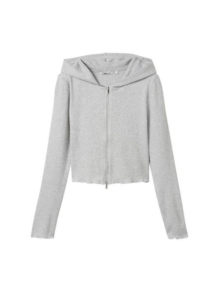 cozy rib cardigan - 32510/basic light grey melange