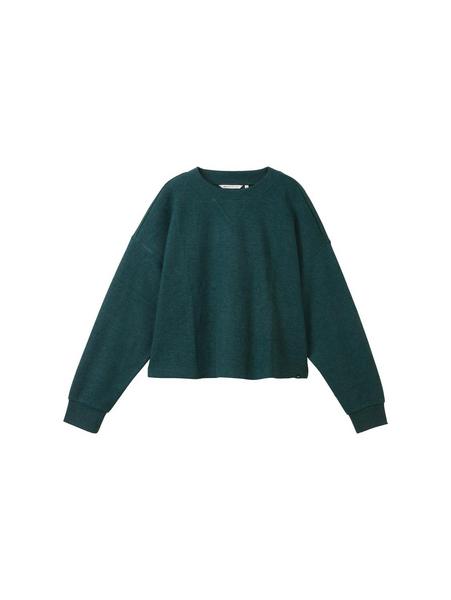 Cropped Sweatshirt mit Rundhalsausschnitt
