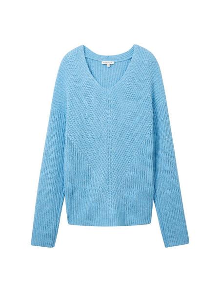 Knit v-neck pullover - 12391/Clear Light Blue Mela