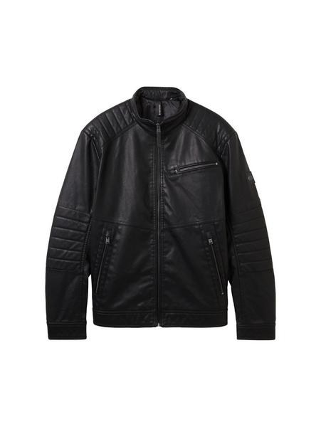 fake leather biker - 29999/Black