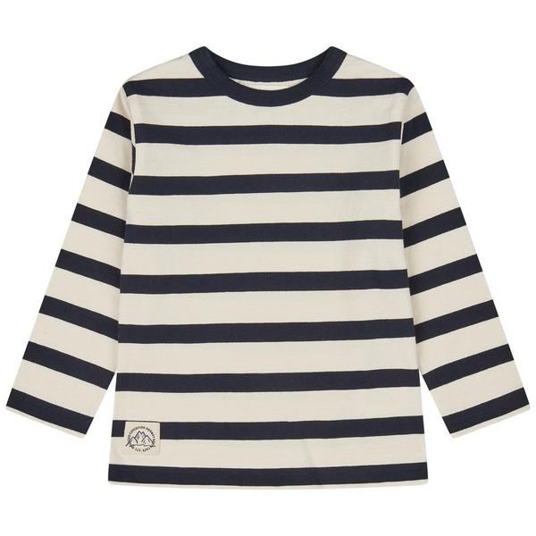 Kn.-Shirt, Streifen - 608/DARK BLUE STR