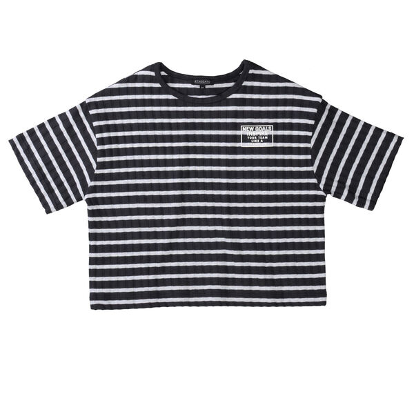 Md.-T-Shirt,Streifen oversized - 801/ANTHRA-STR.