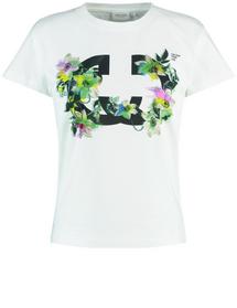 Baumwollshirt mit floralem Frontprint