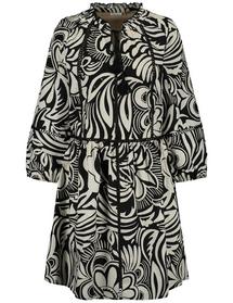 KLEID GEWEBE - 09018/ECRU/WEISS/SCHWARZ DRUCK