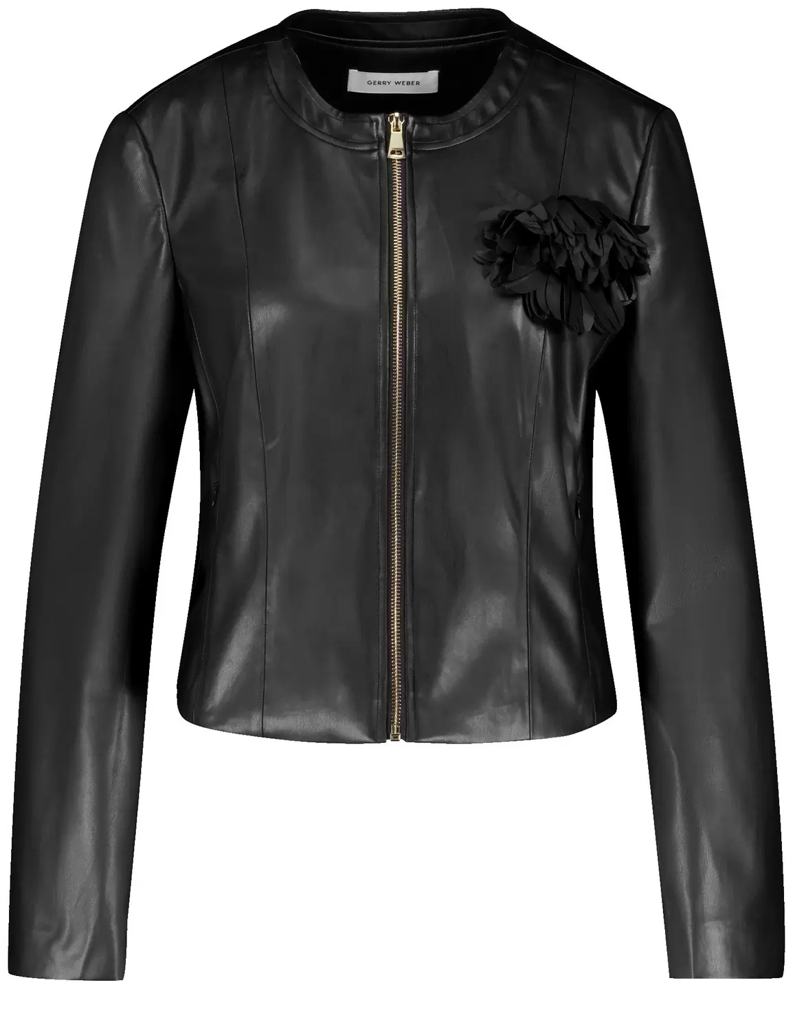 Beschichtete Blazerjacke mit Blumendetail