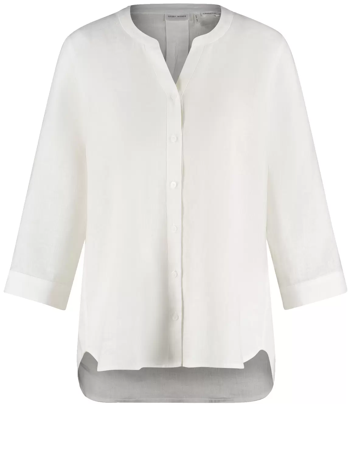 3/4 Arm Leinenbluse mit Kellerfalte