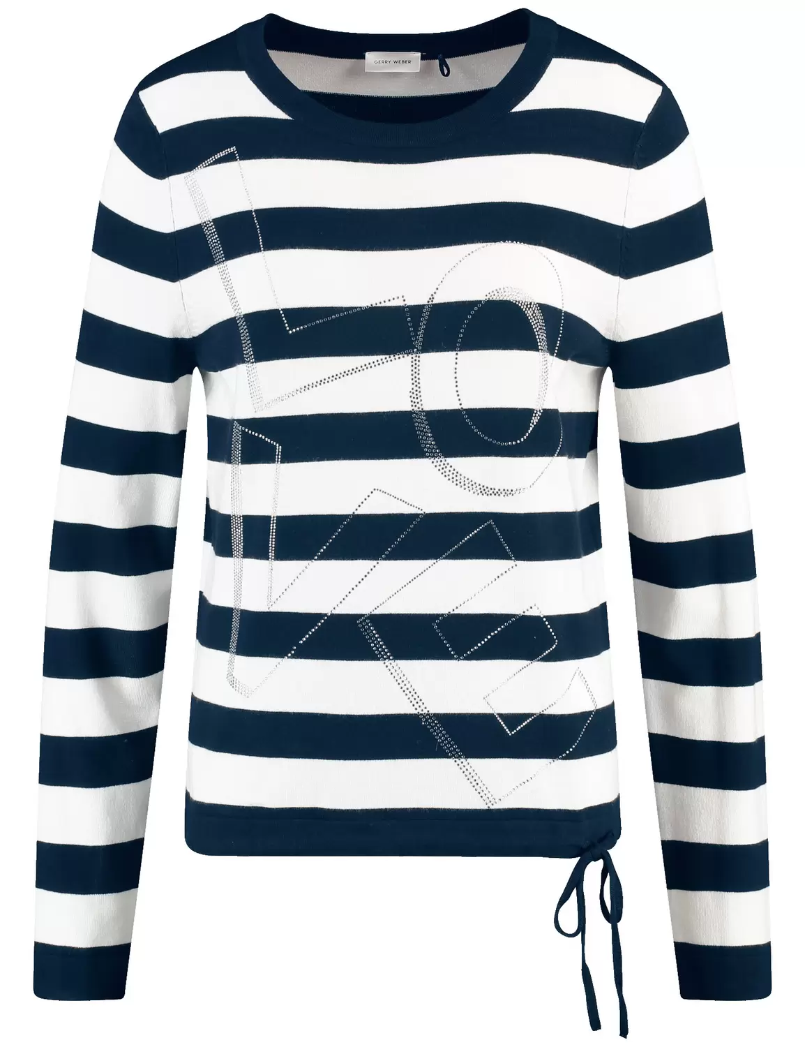 Gestreifter Pullover mit Ziersteinchen
